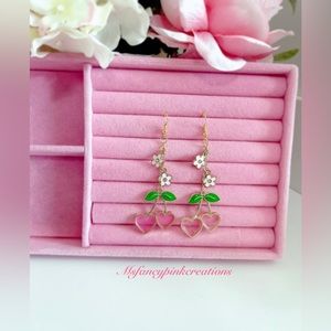 Sterling silver handmade cherry blossom earrings